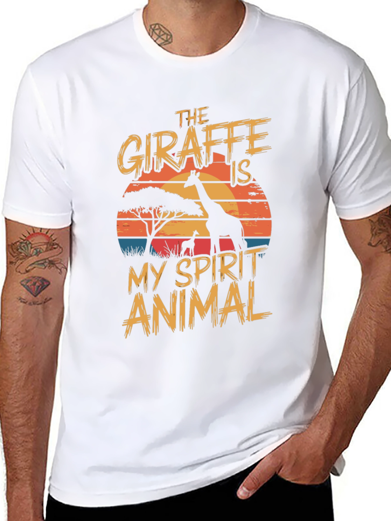Giraffe Spirit Animal Graphic T-Shirt