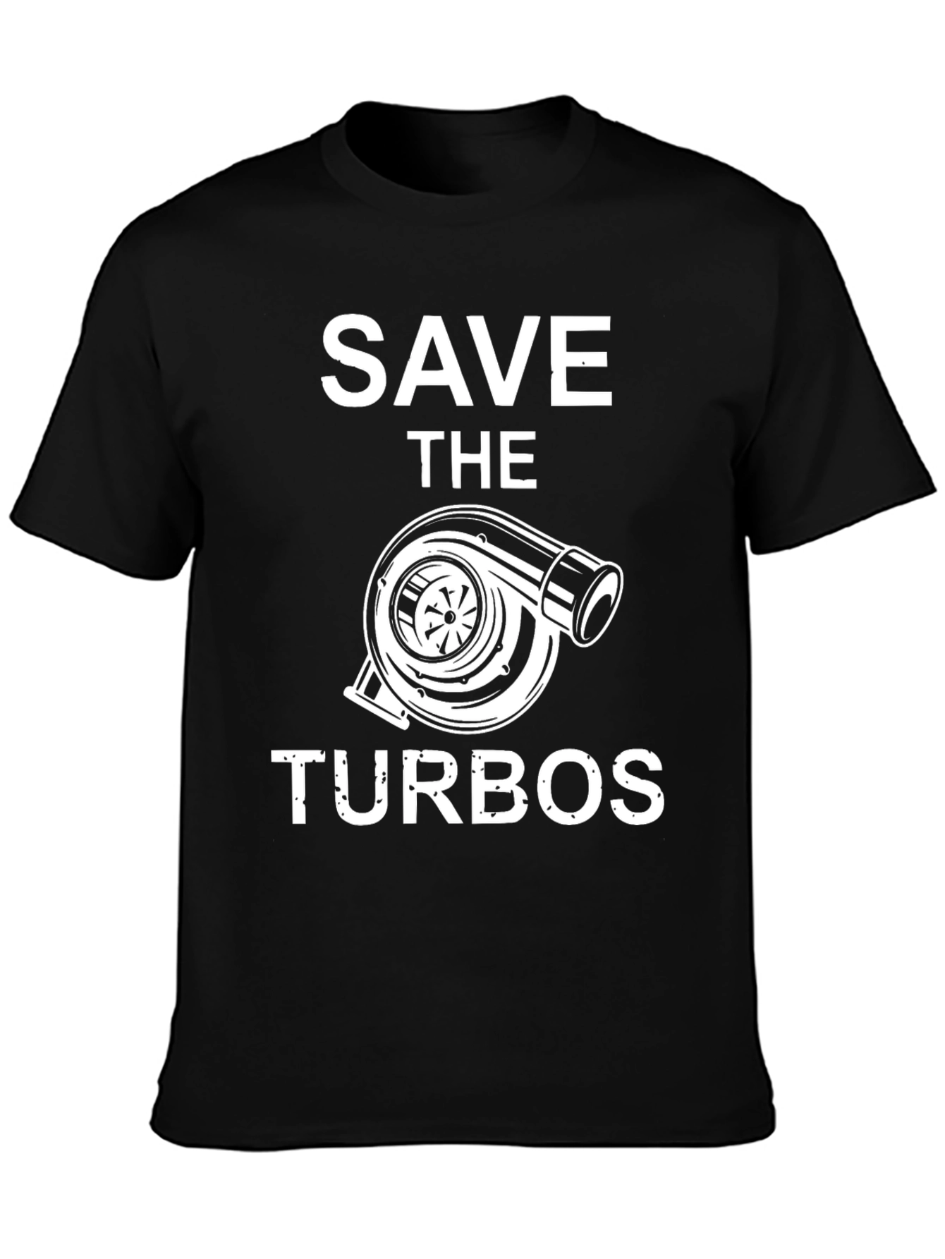 Save the Turbos Graphic Tee - Black Cotton Blend
