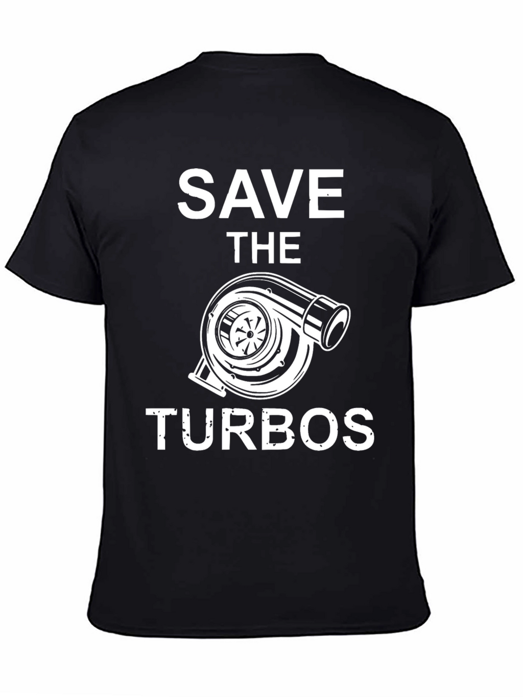 Save the Turbos Graphic Tee - Black Cotton Blend