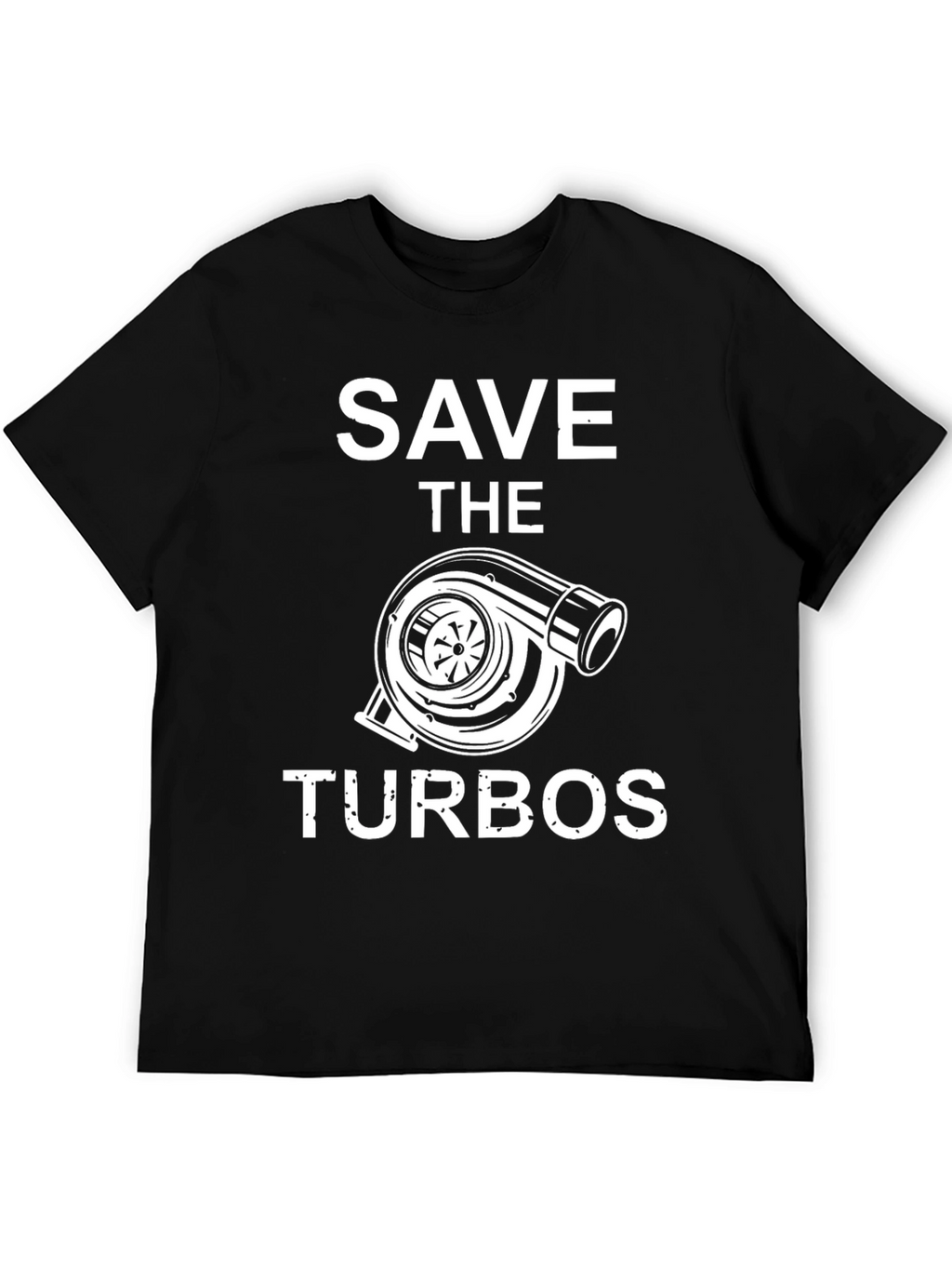 Save the Turbos Graphic Tee - Black Cotton Blend