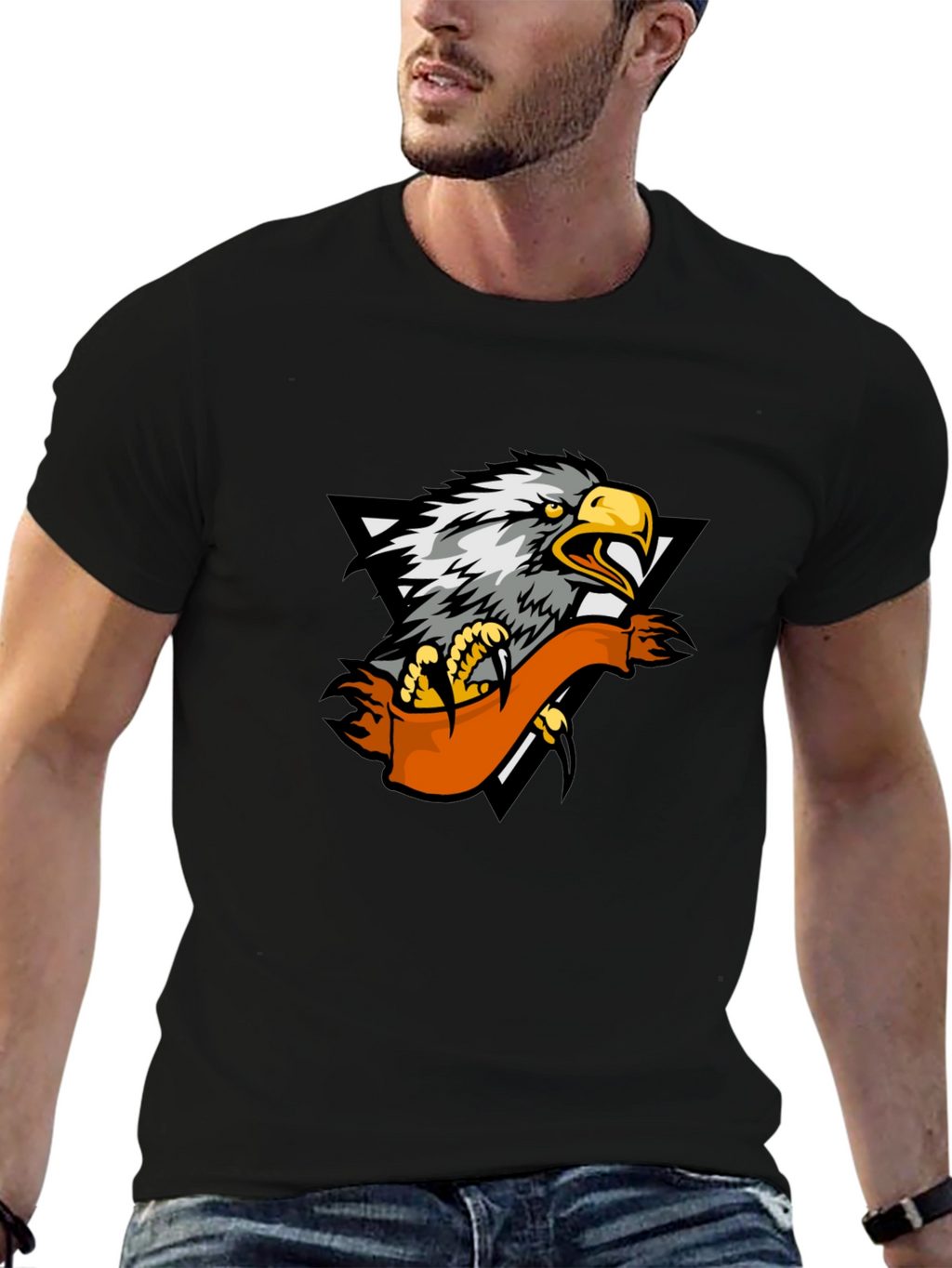 Eagle Graphic Black T-Shirt - Mens
