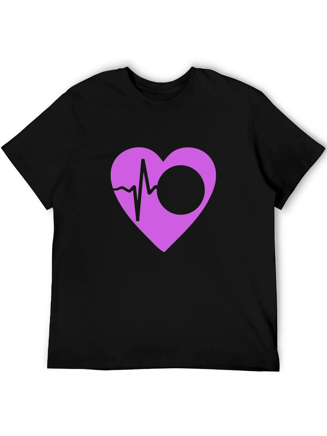 Heartbeat Heart Graphic Black T-Shirt
