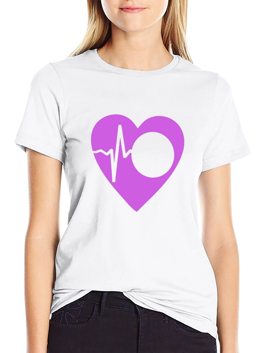 Heartbeat Heart Graphic Black T-Shirt