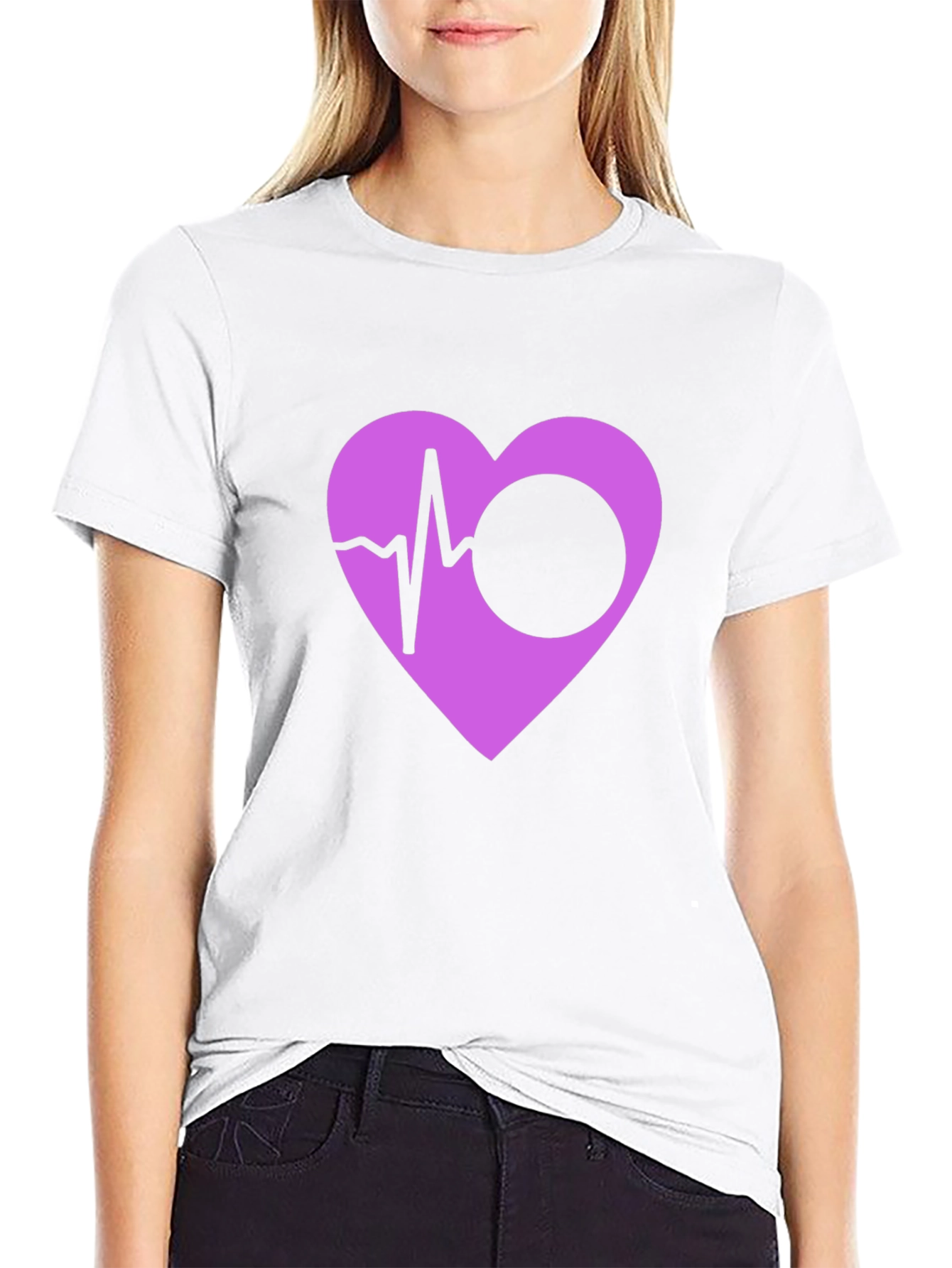 Heartbeat Heart Graphic Black T-Shirt