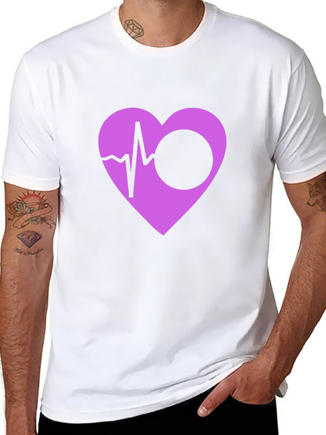Heartbeat Heart Graphic Black T-Shirt