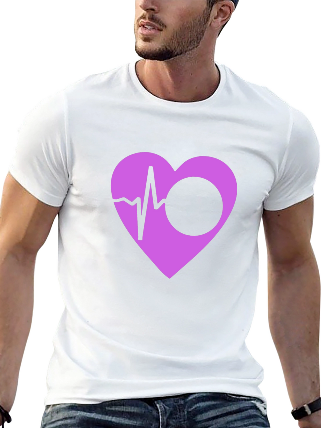Heartbeat Heart Graphic Black T-Shirt