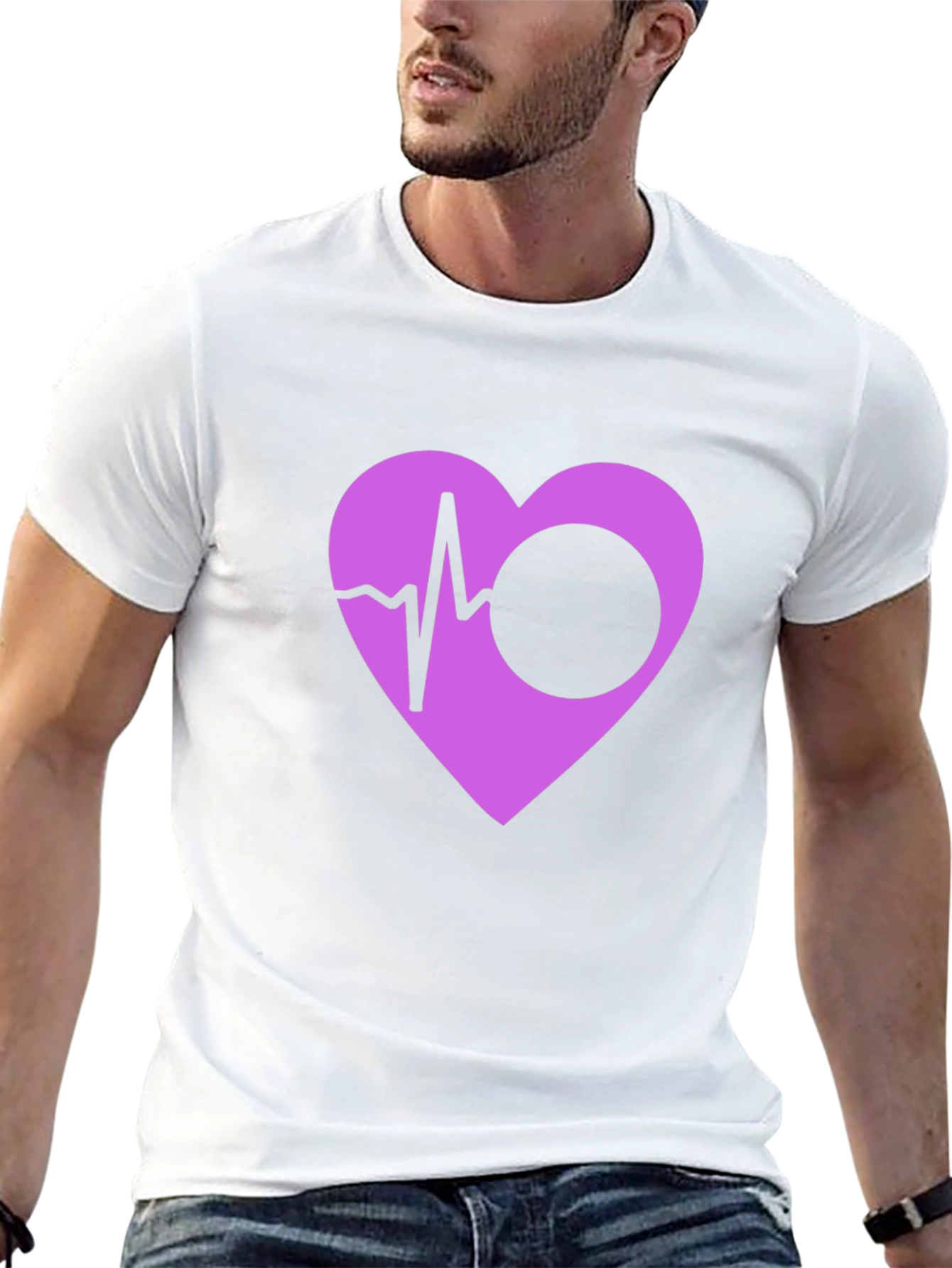 Heartbeat Heart Graphic Black T-Shirt