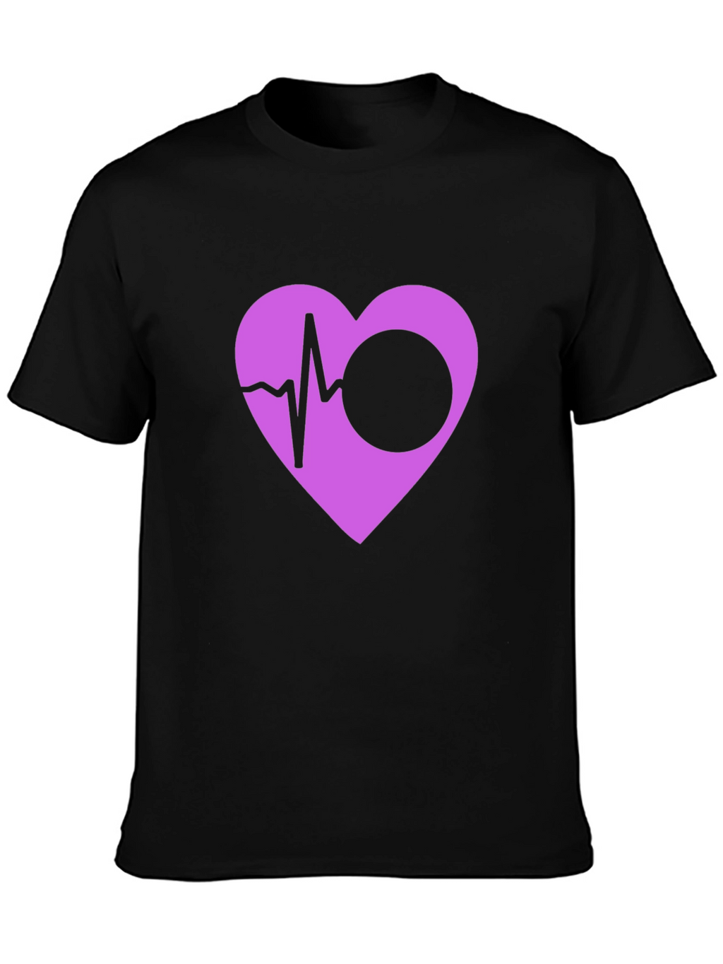 Heartbeat Heart Graphic Black T-Shirt