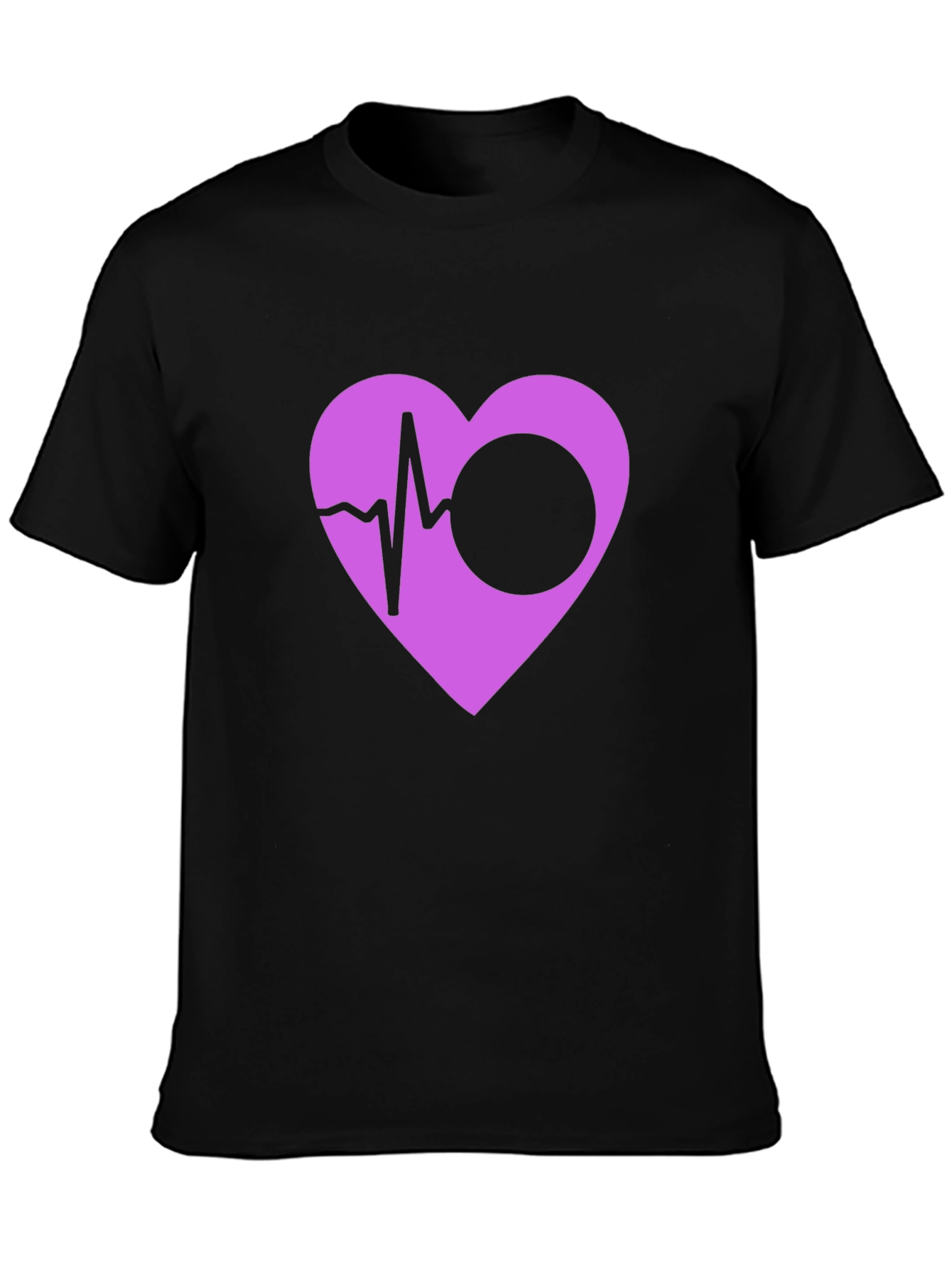 Heartbeat Heart Graphic Black T-Shirt
