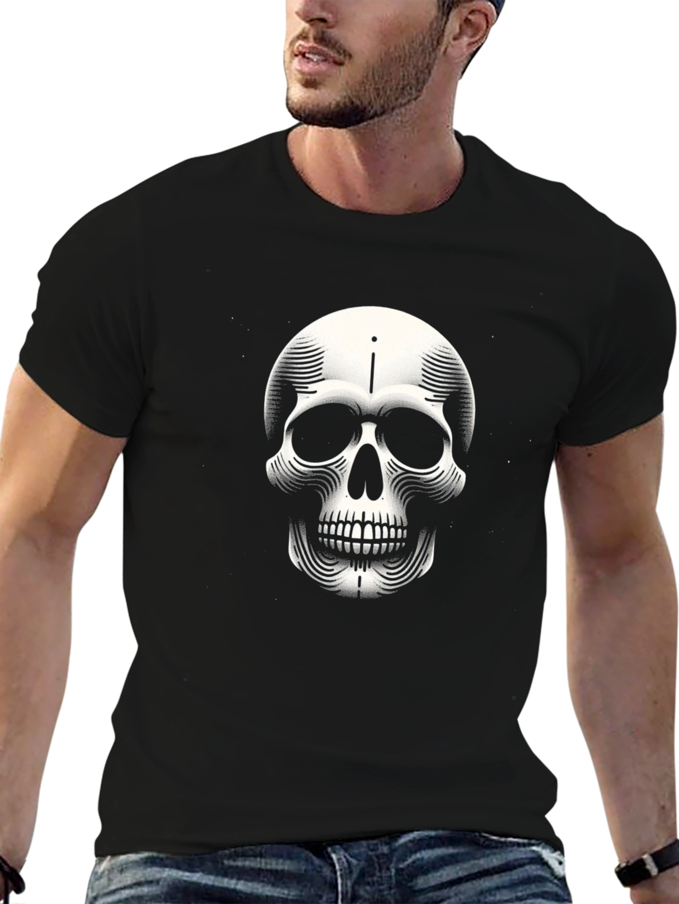 Skull Graphic Black T-Shirt - Edgy Streetwear