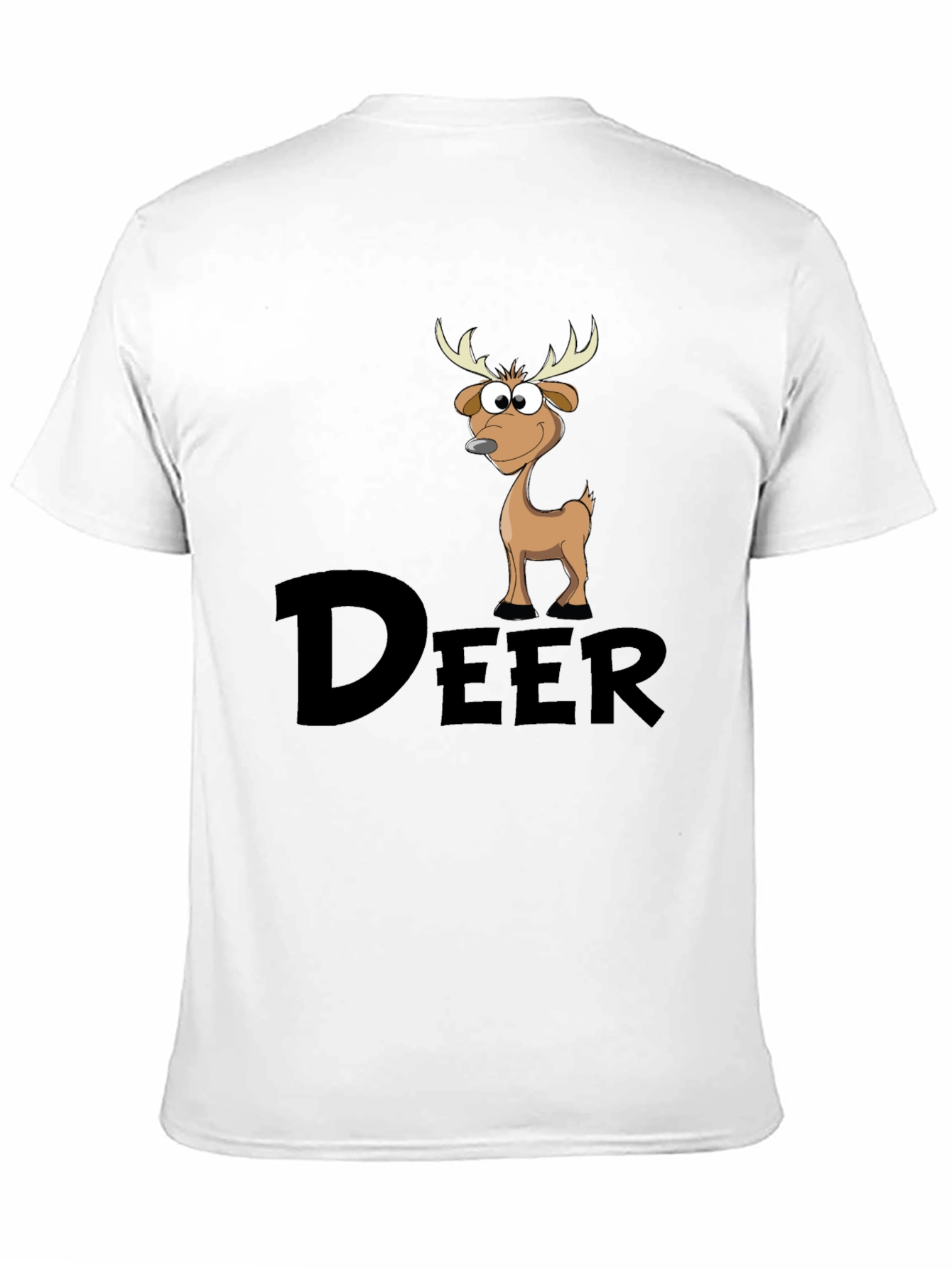Cartoon Deer Graphic Tee - Mens Black T-Shirt