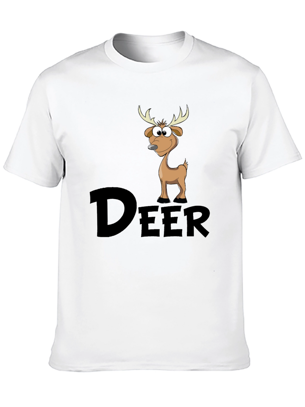 Cartoon Deer Graphic Tee - Mens Black T-Shirt