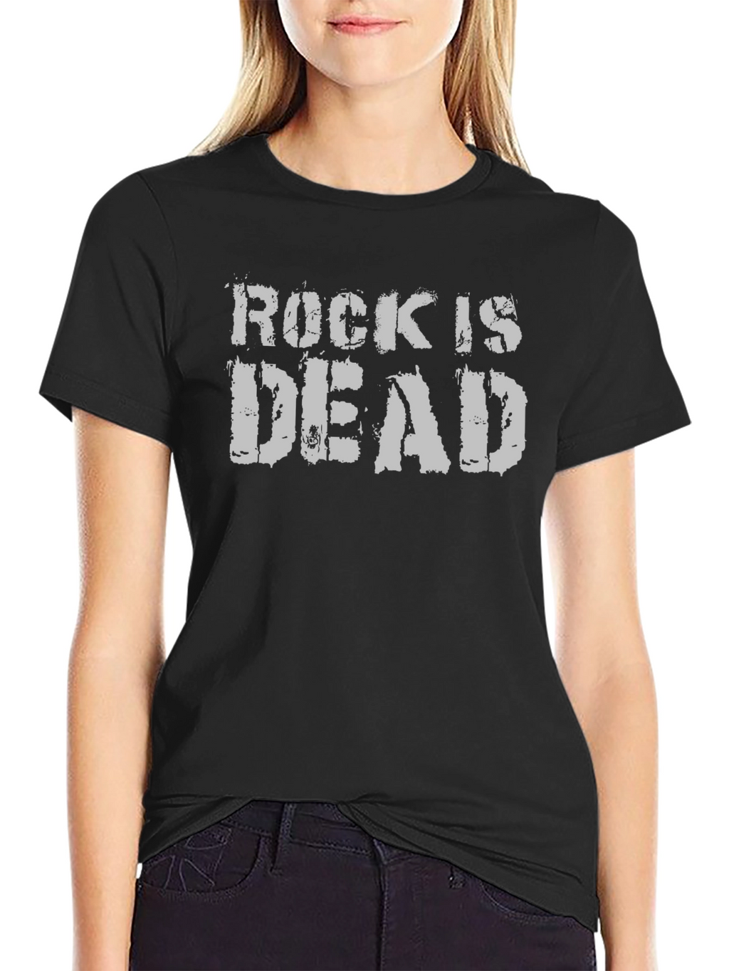 Rock Is Dead Graphic Tee - Black Cotton T-Shirt
