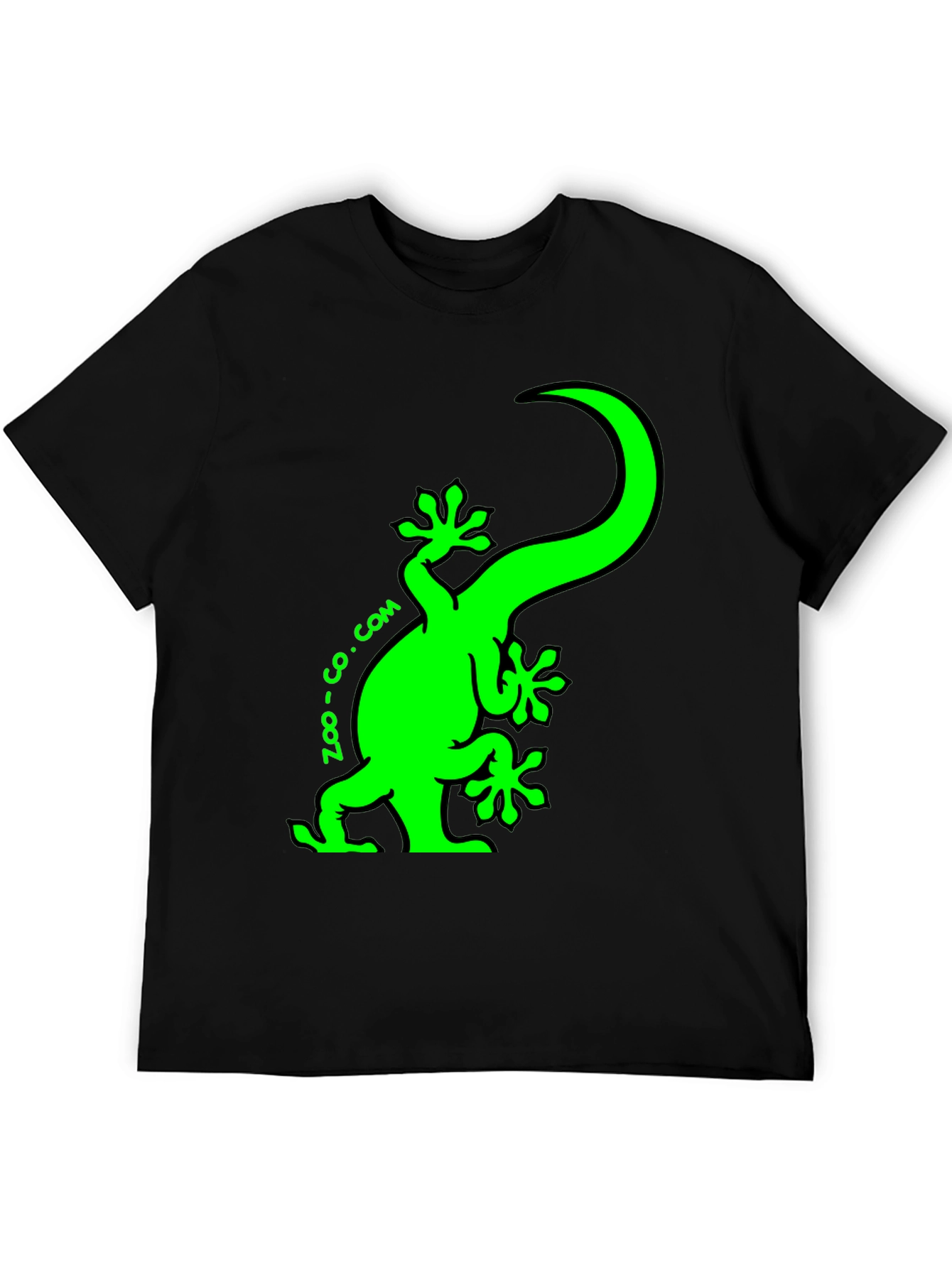 Zoo-co.com Gecko Graphic Tee - Fun Black T-Shirt