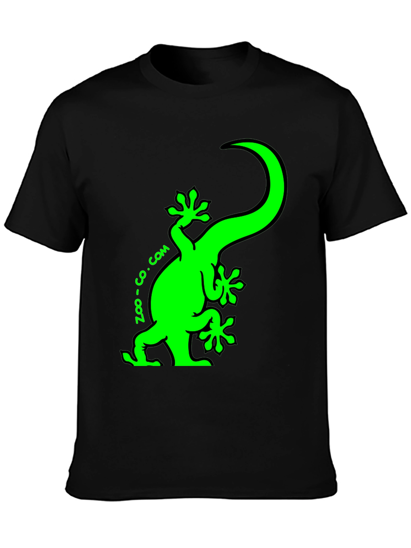Zoo-co.com Gecko Graphic Tee - Fun Black T-Shirt