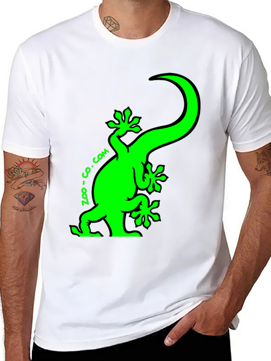 Zoo-co.com Gecko Graphic Tee - Fun Black T-Shirt