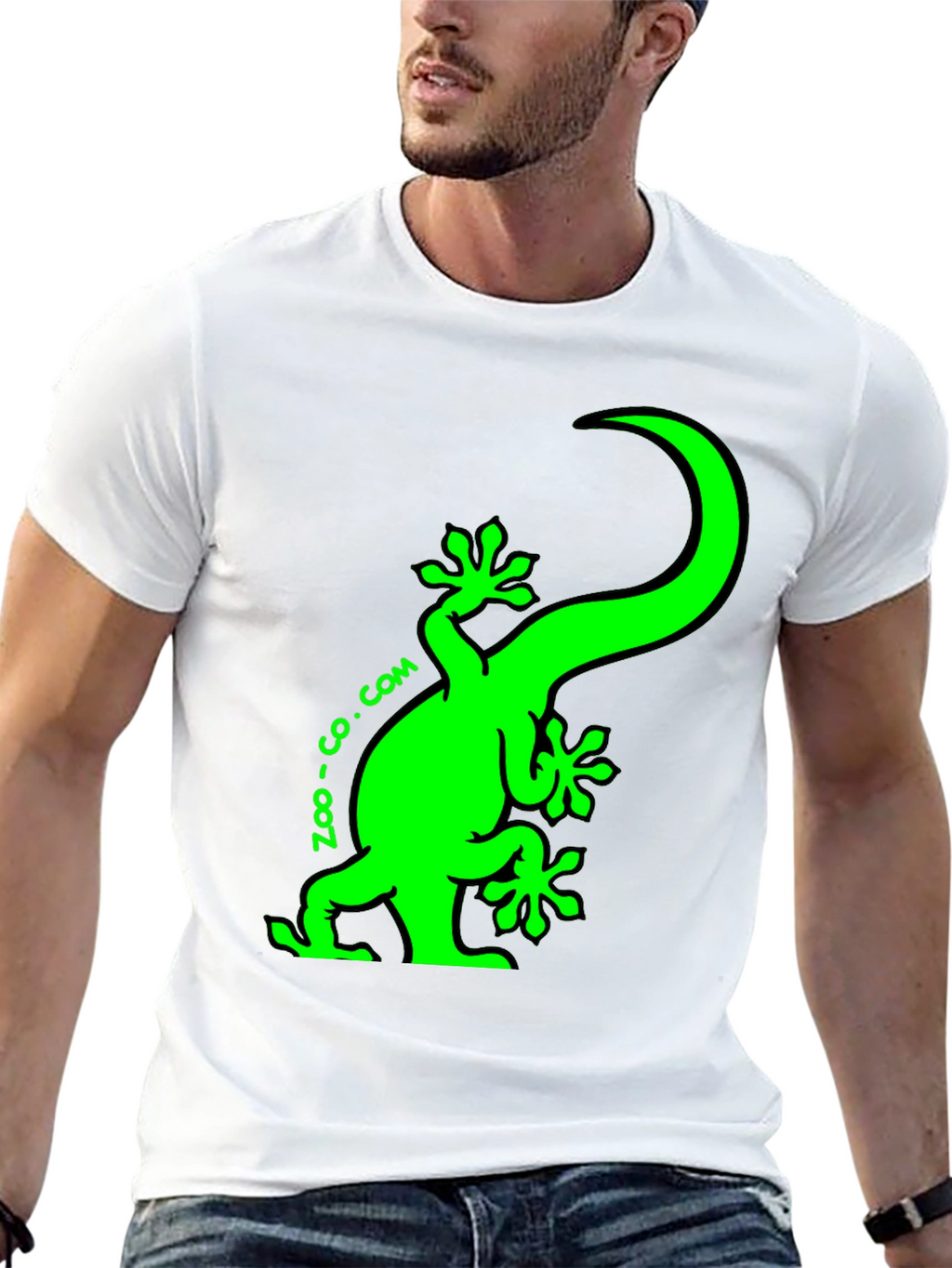 Zoo-co.com Gecko Graphic Tee - Fun Black T-Shirt