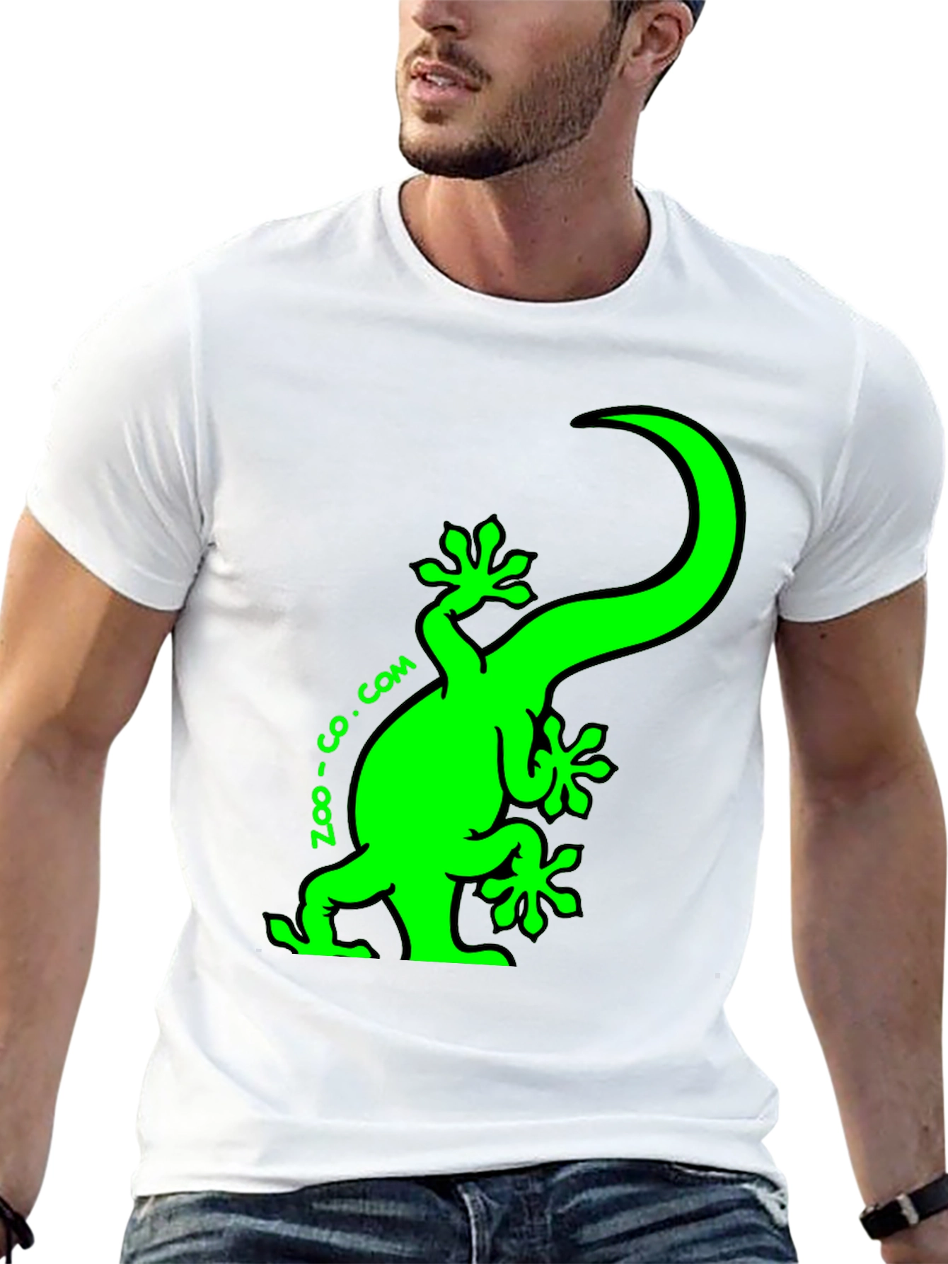 Zoo-co.com Gecko Graphic Tee - Fun Black T-Shirt