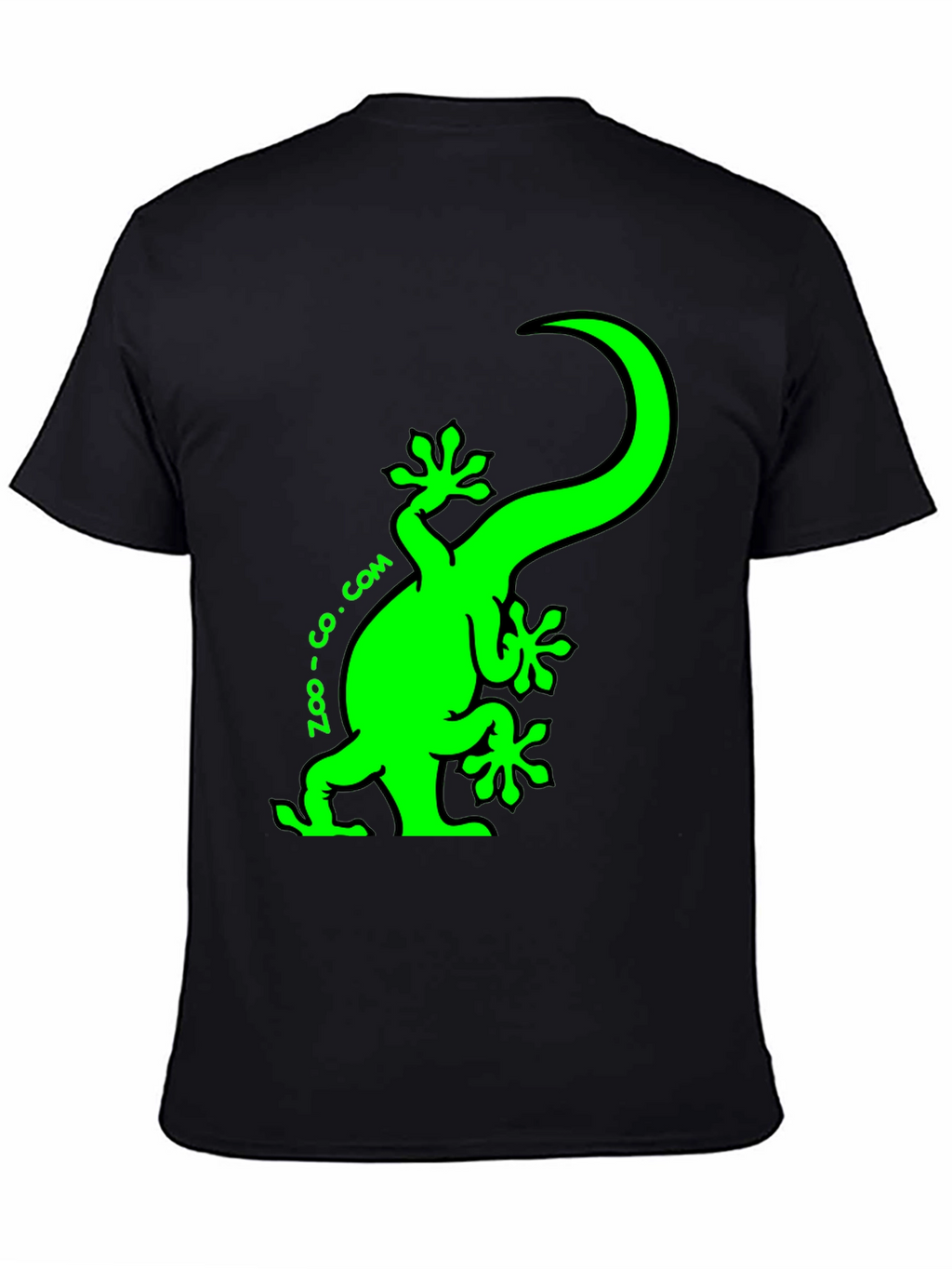 Zoo-co.com Gecko Graphic Tee - Fun Black T-Shirt