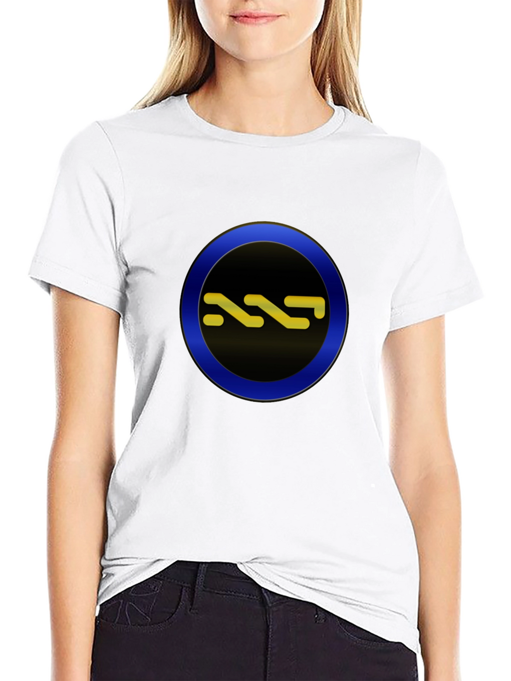Stylish Black Tee with Circle Graphic