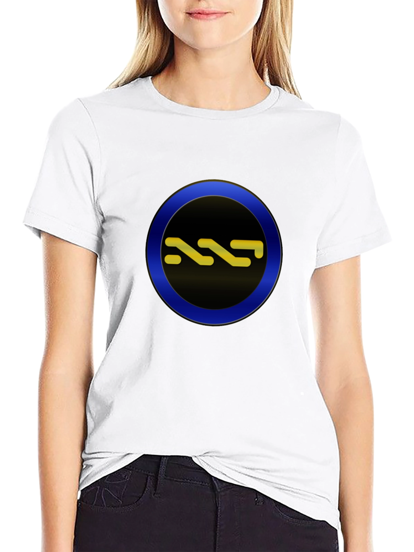 Stylish Black Tee with Circle Graphic