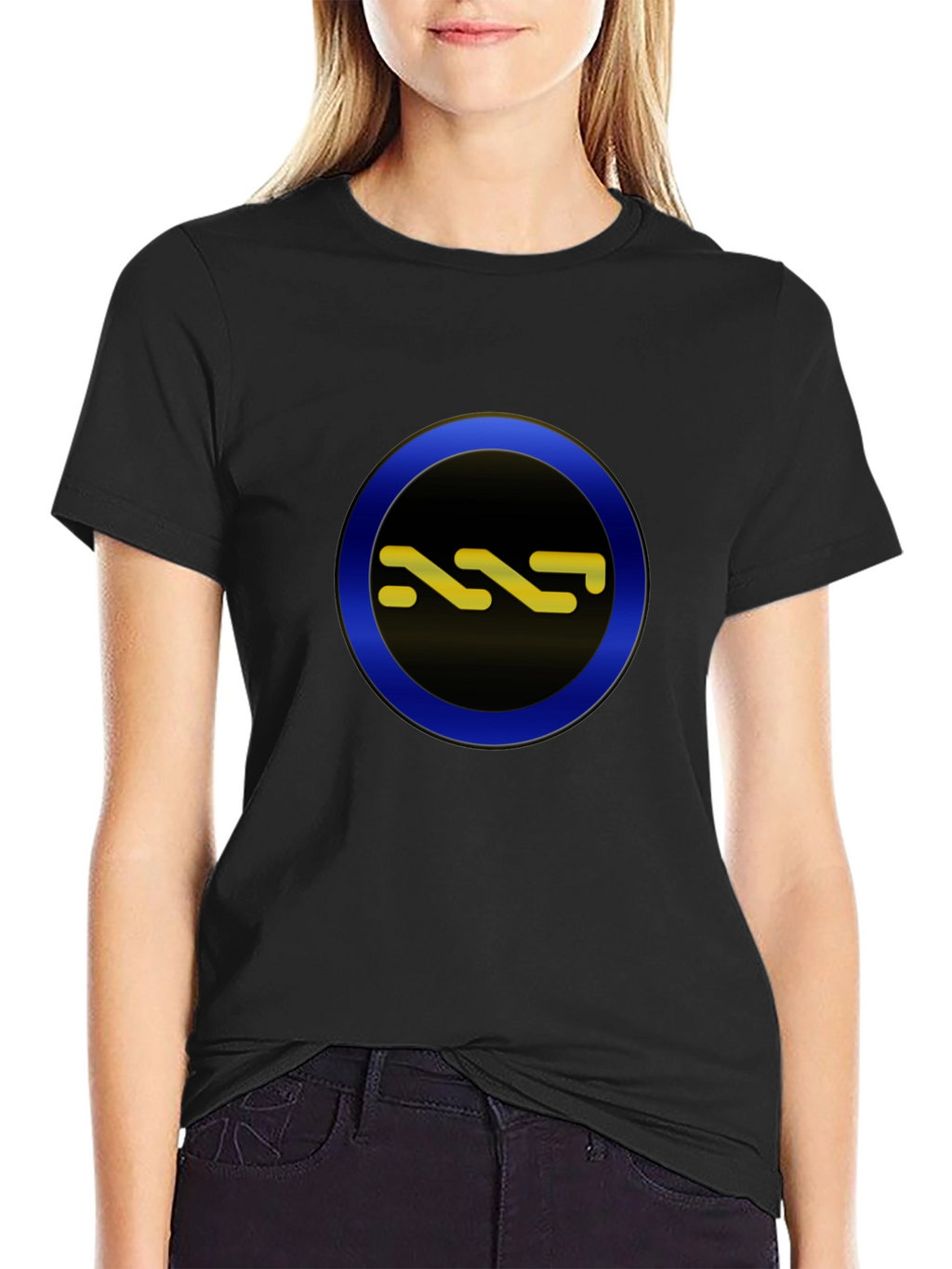 Stylish Black Tee with Circle Graphic