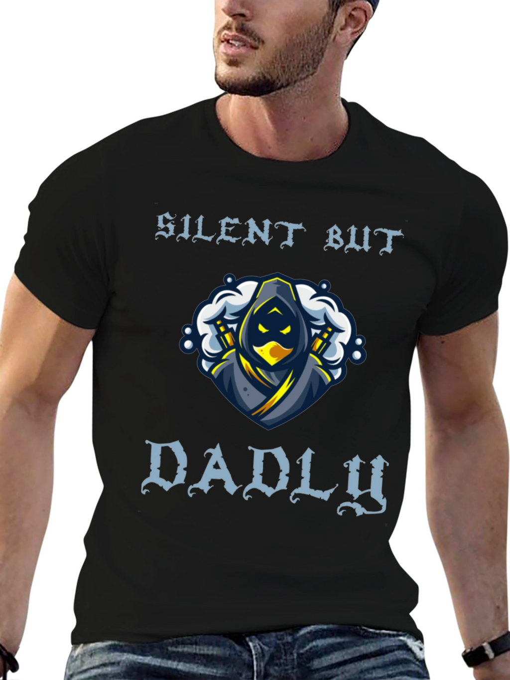 Silent But Dadly Ninja Graphic T-Shirt