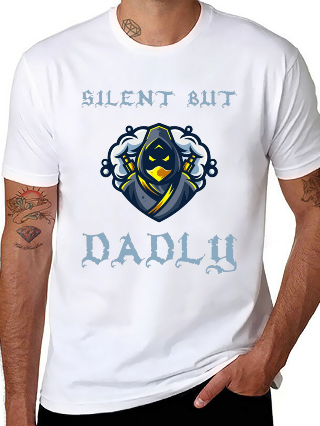 Silent But Dadly Ninja Graphic T-Shirt