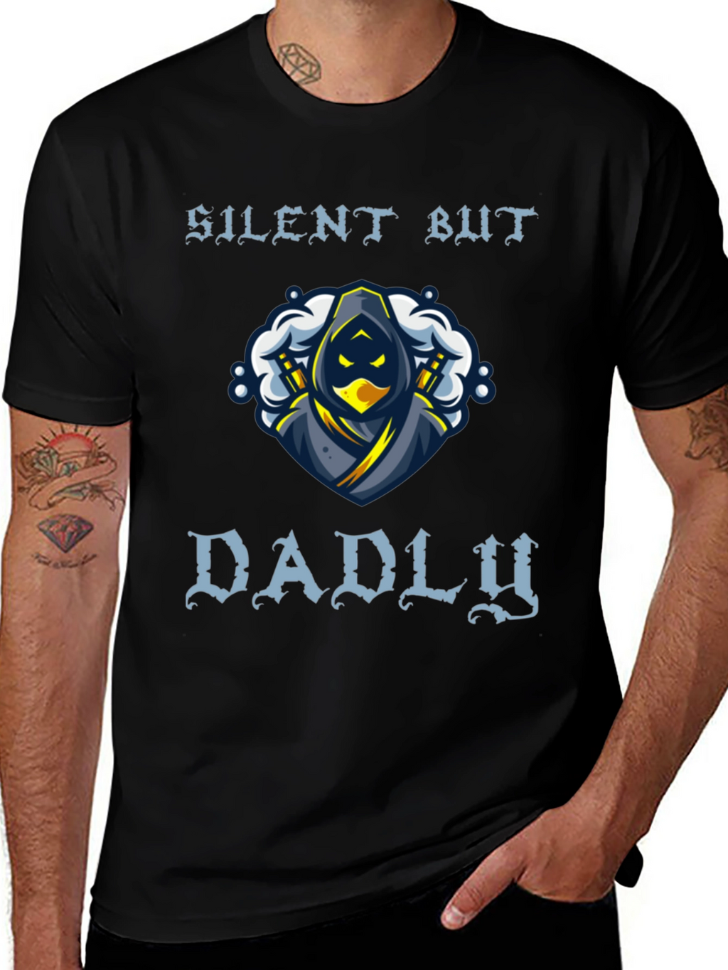 Silent But Dadly Ninja Graphic T-Shirt