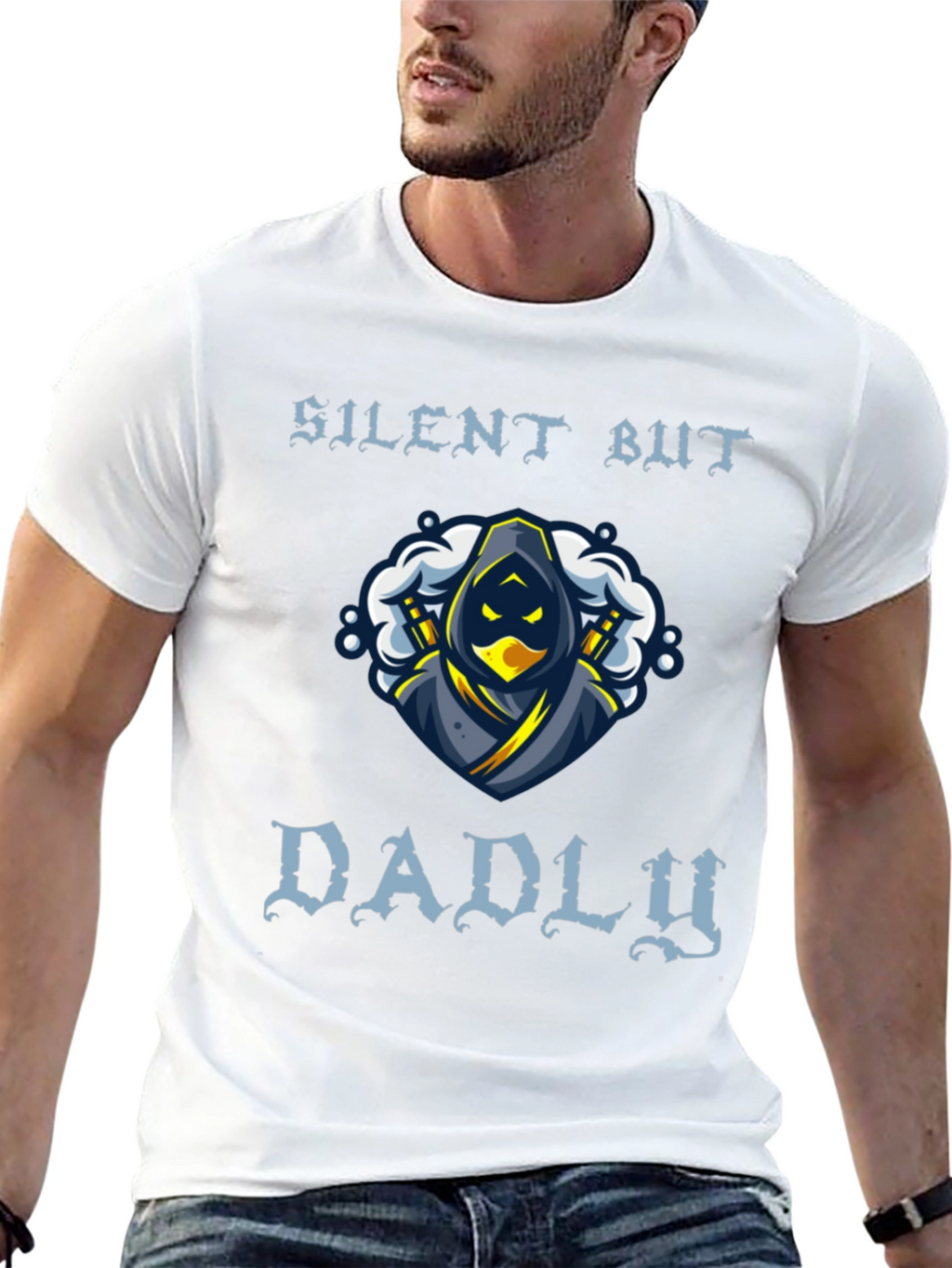 Silent But Dadly Ninja Graphic T-Shirt