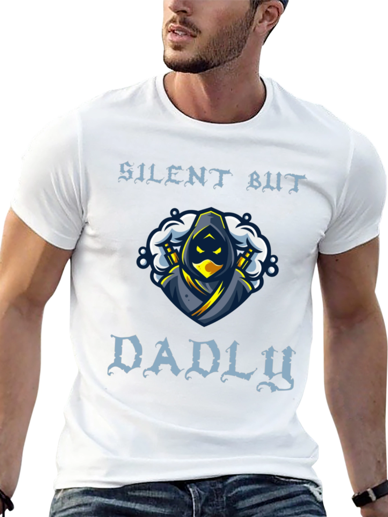 Silent But Dadly Ninja Graphic T-Shirt