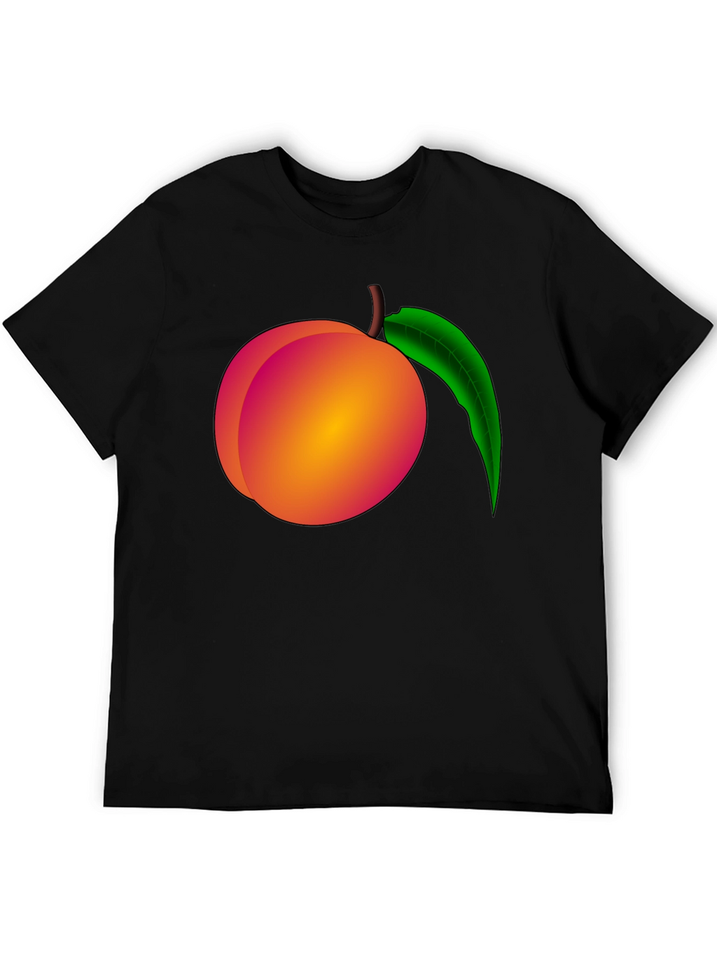 Peach Graphic Black T-Shirt