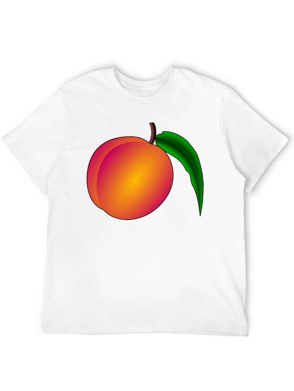 Peach Graphic Black T-Shirt