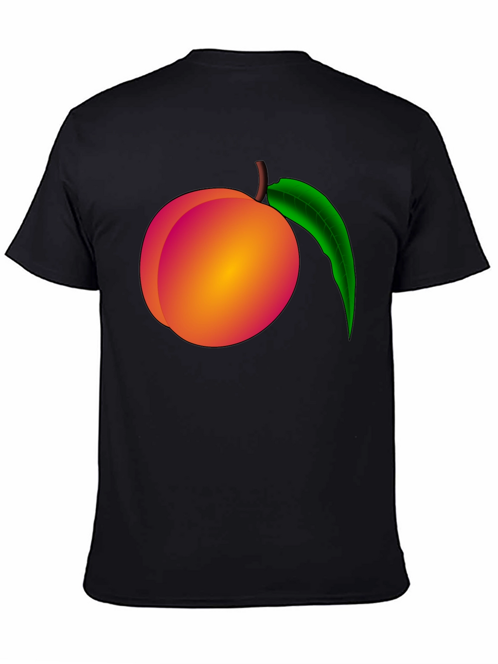 Peach Graphic Black T-Shirt