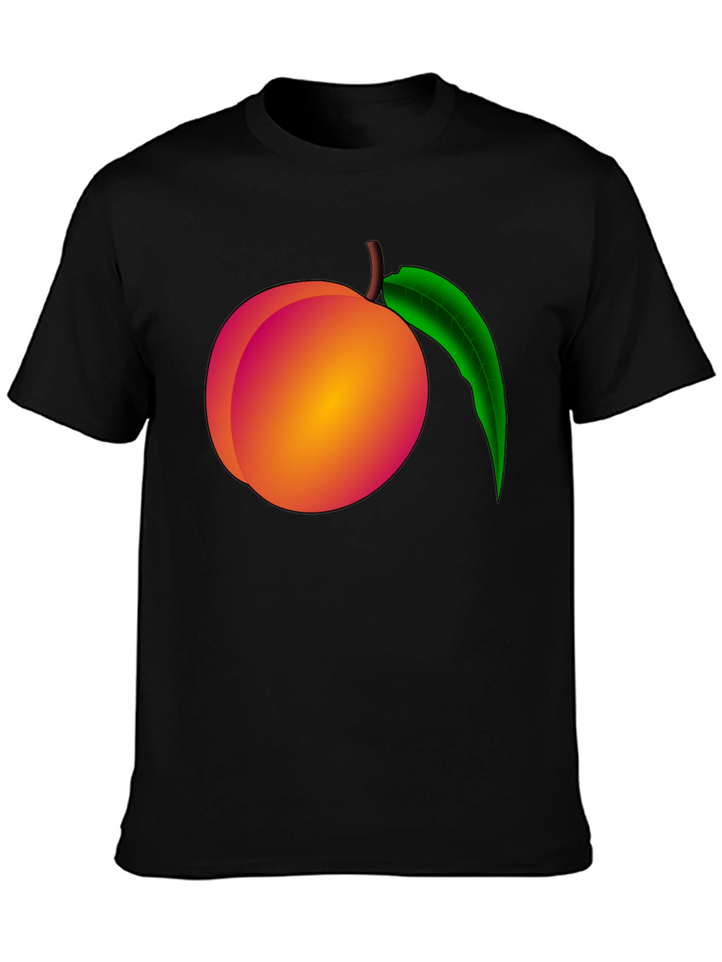 Peach Graphic Black T-Shirt