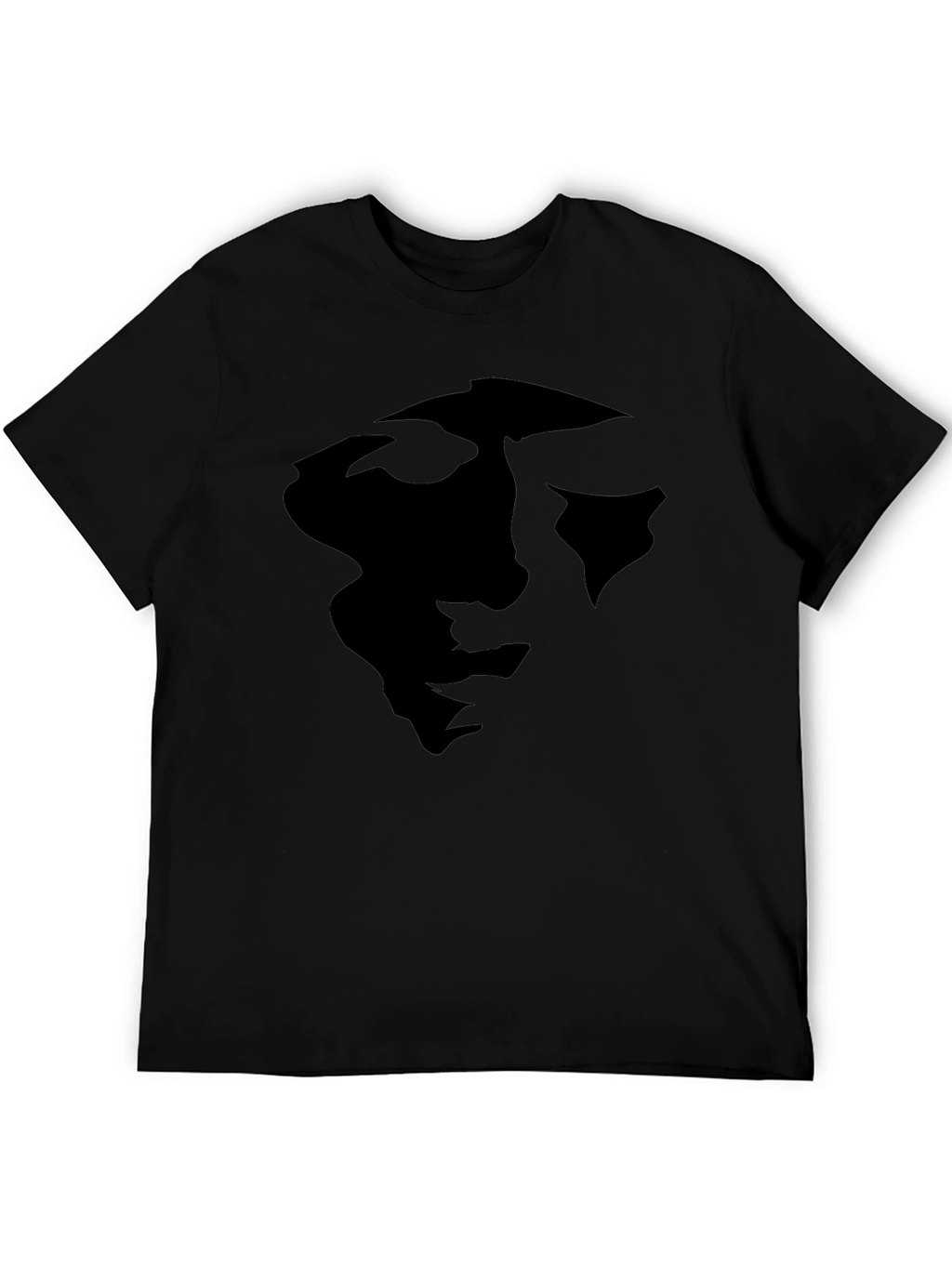 Abstract Face Graphic Black Tee