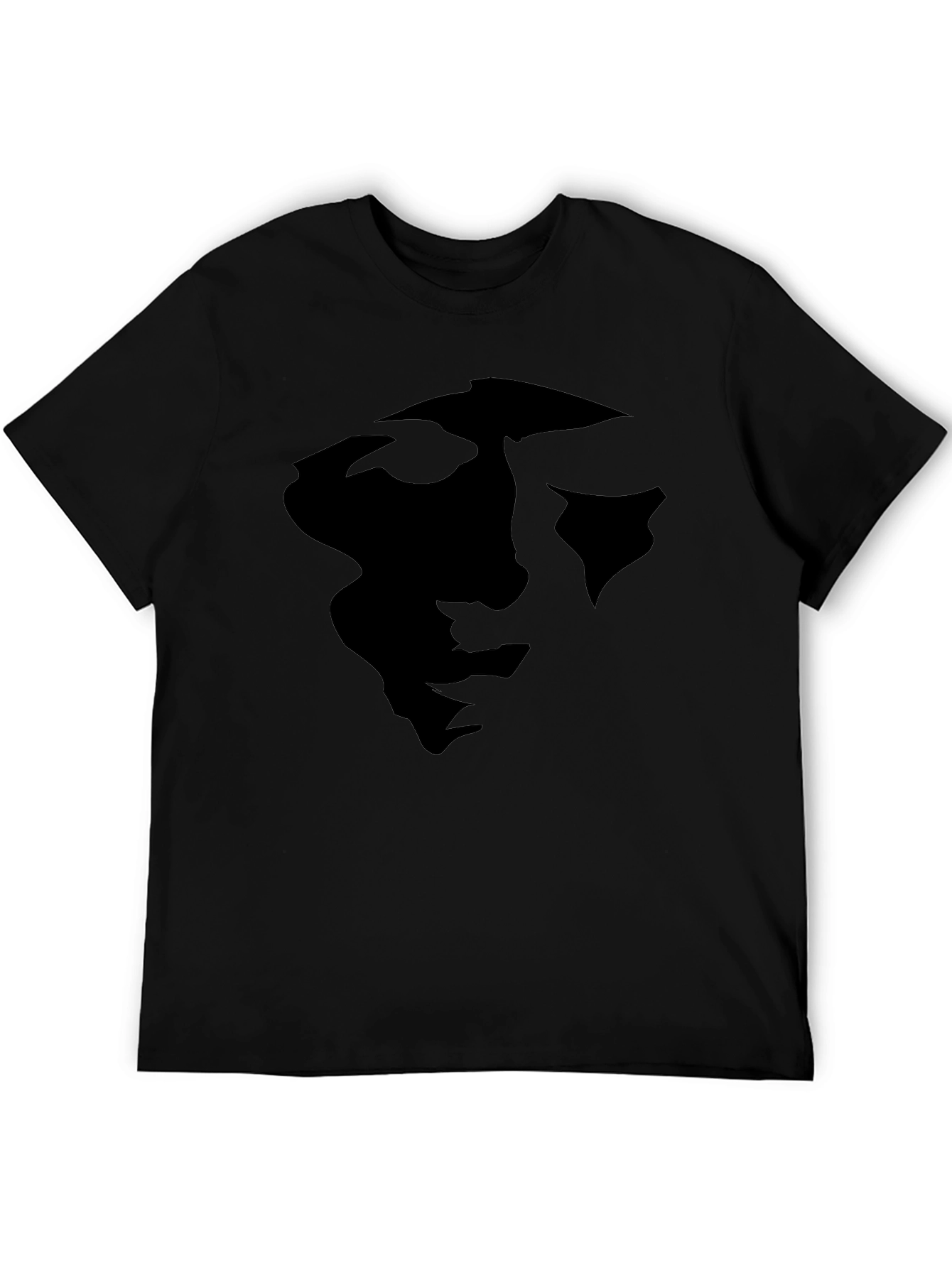 Abstract Face Graphic Black Tee