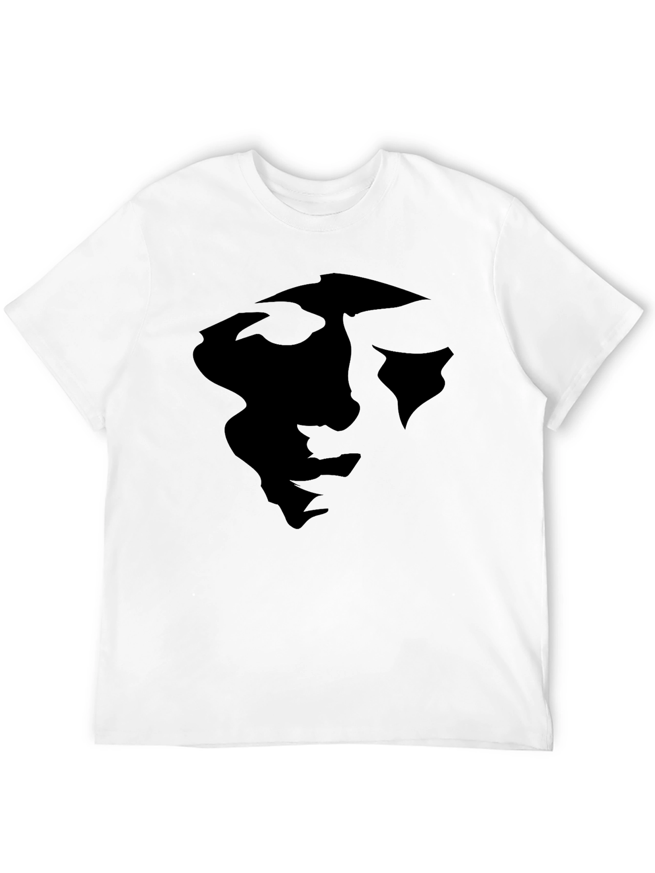 Abstract Face Graphic Black Tee