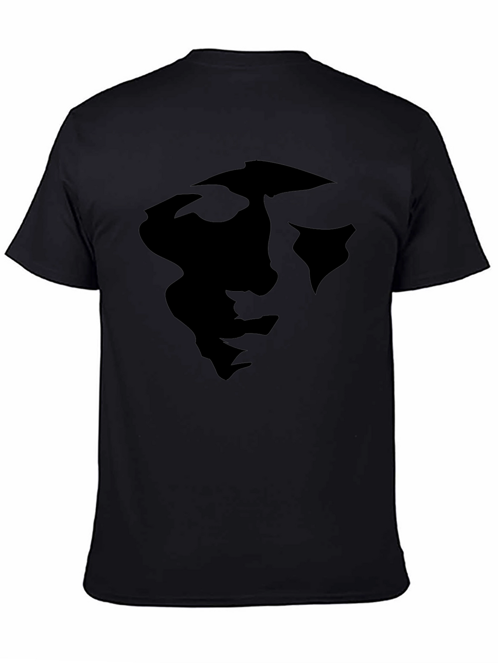 Abstract Face Graphic Black Tee