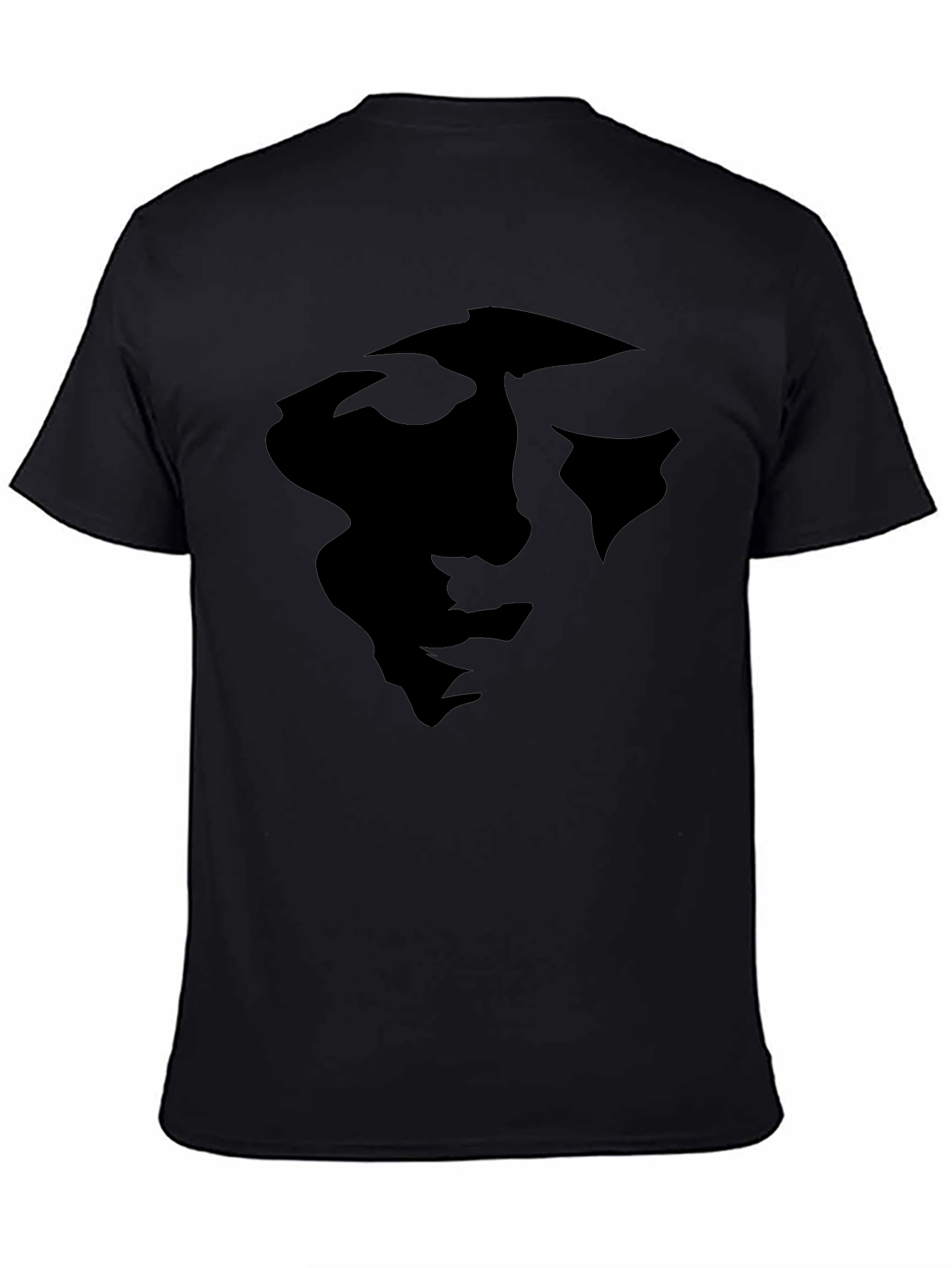 Abstract Face Graphic Black Tee