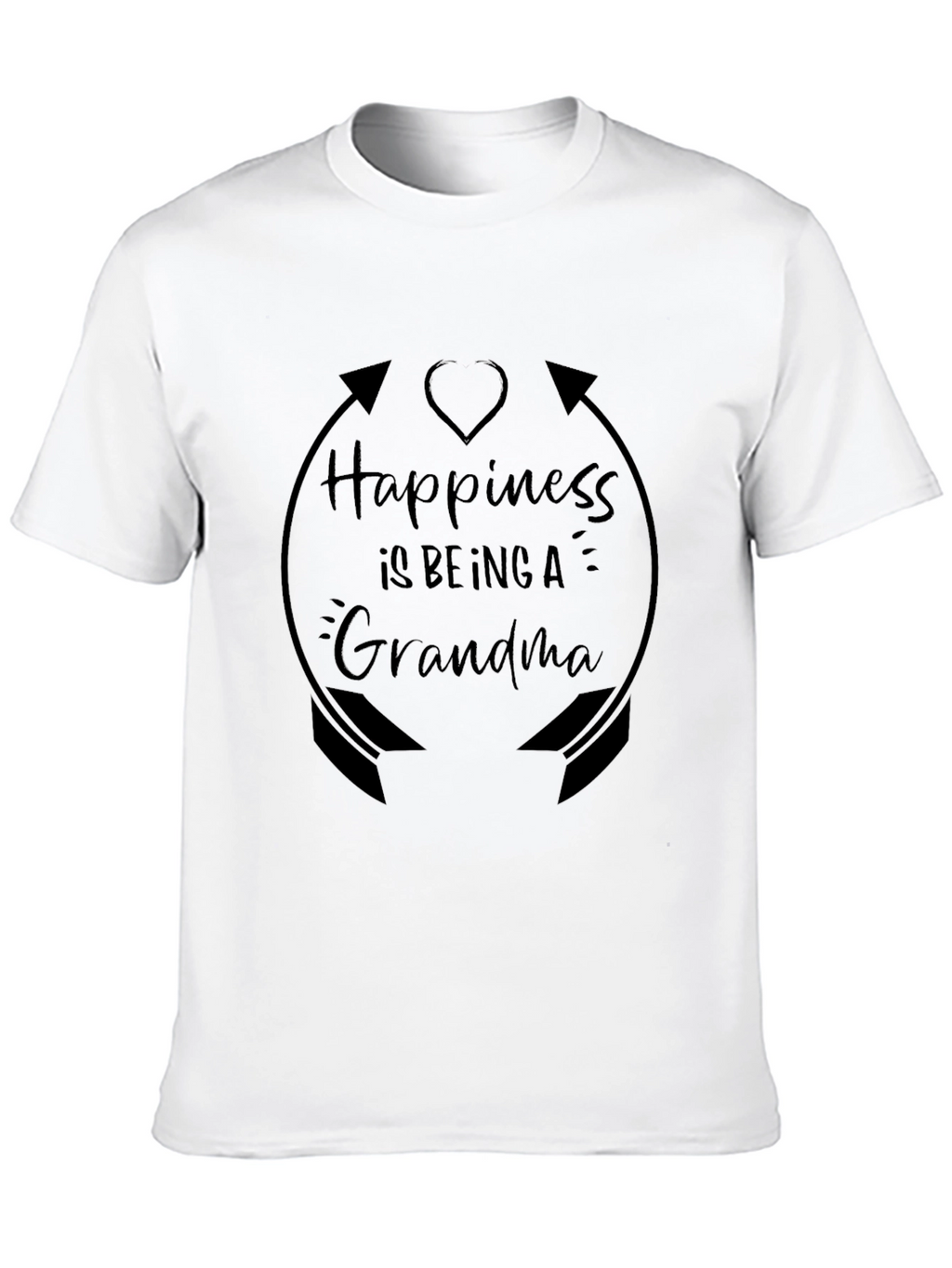 Grandma Happiness Graphic T-Shirt - Black