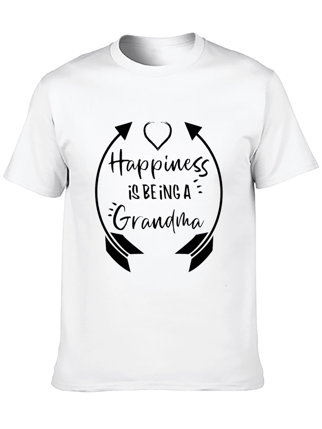 Grandma Happiness Graphic T-Shirt - Black