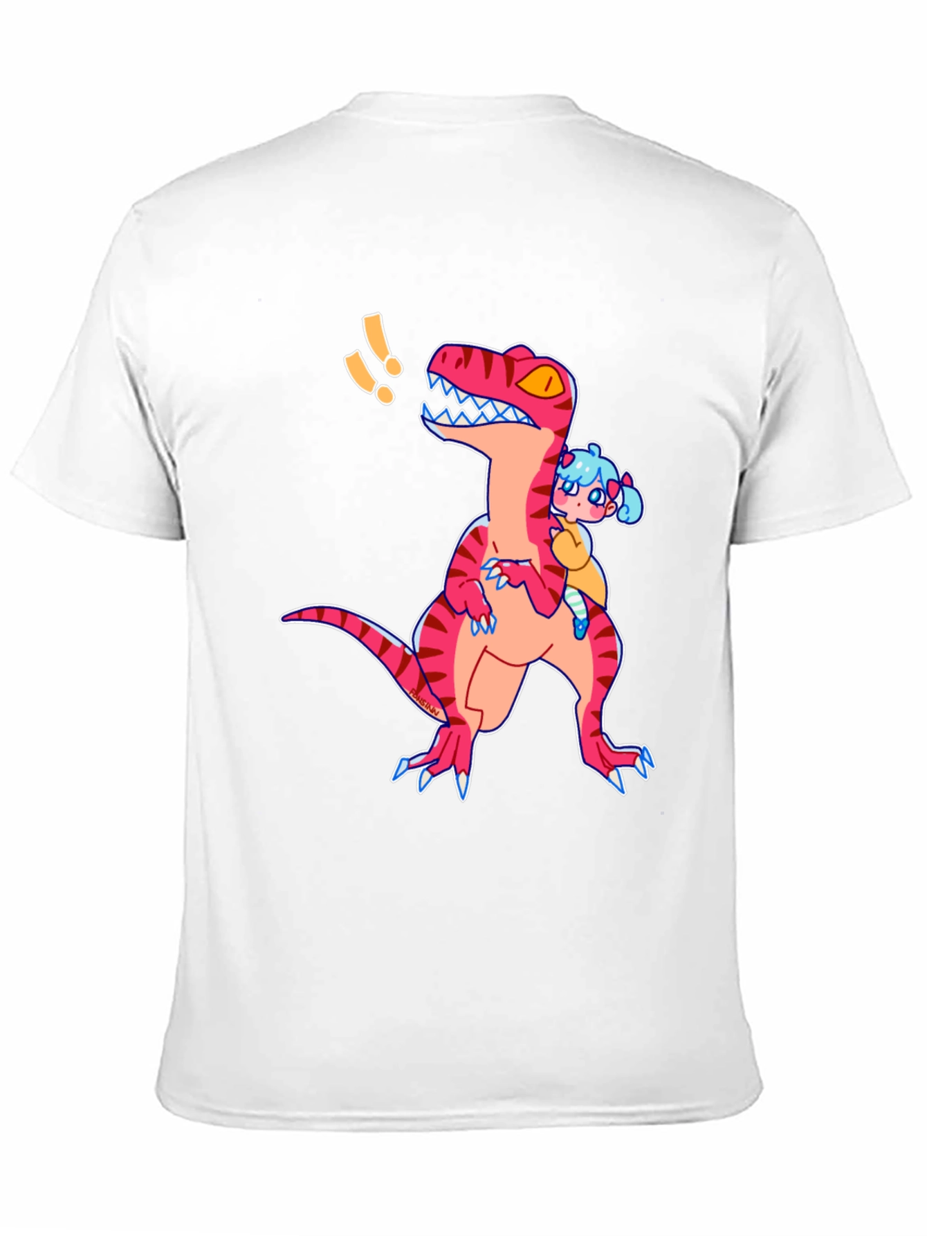 Dino & Girl Graphic Tee - Black