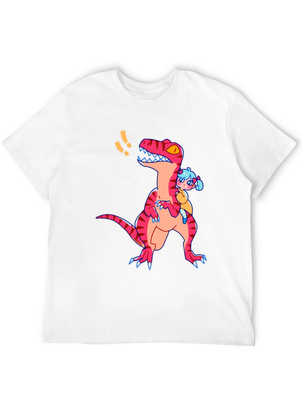 Dino & Girl Graphic Tee - Black