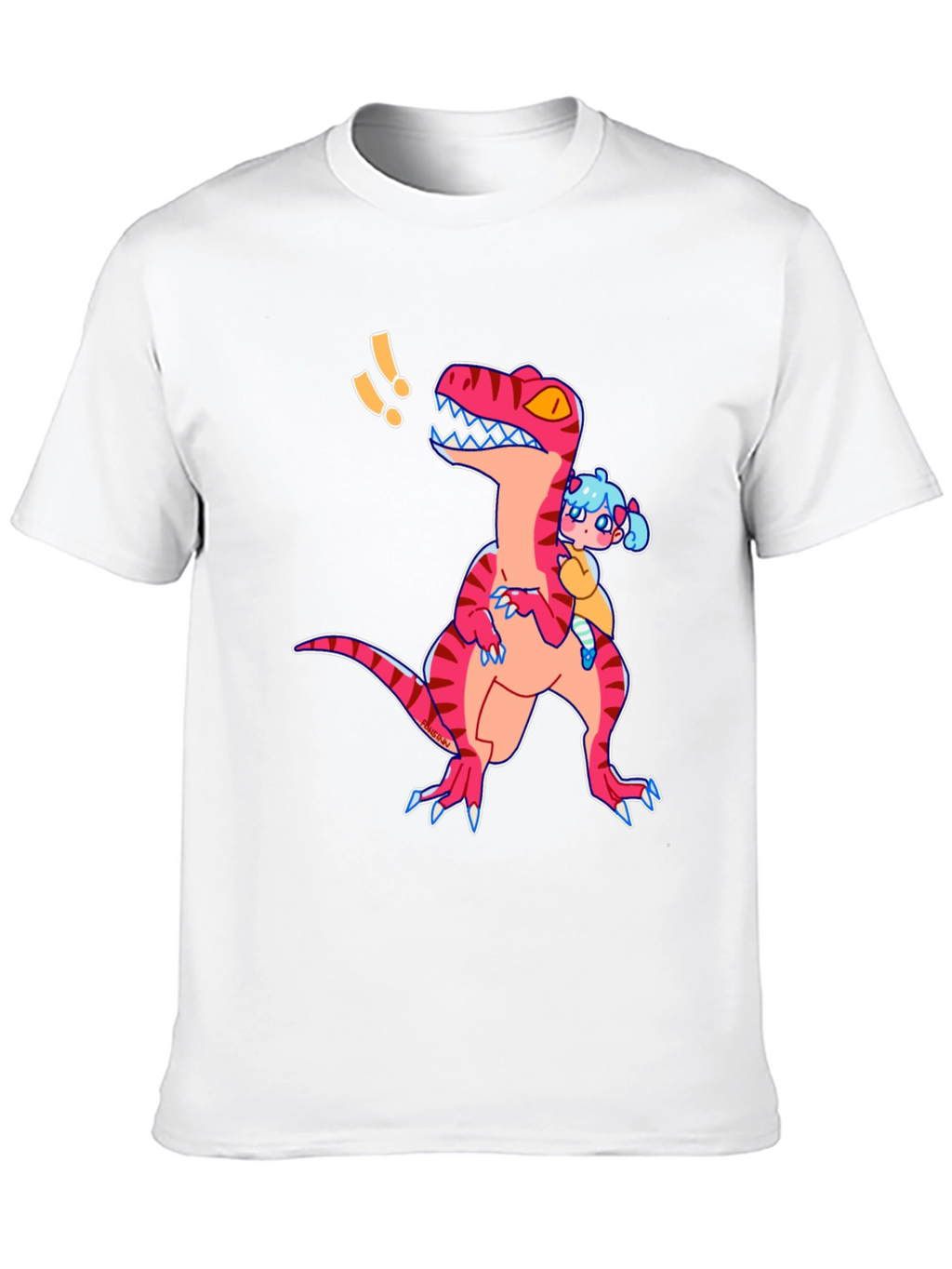 Dino & Girl Graphic Tee - Black