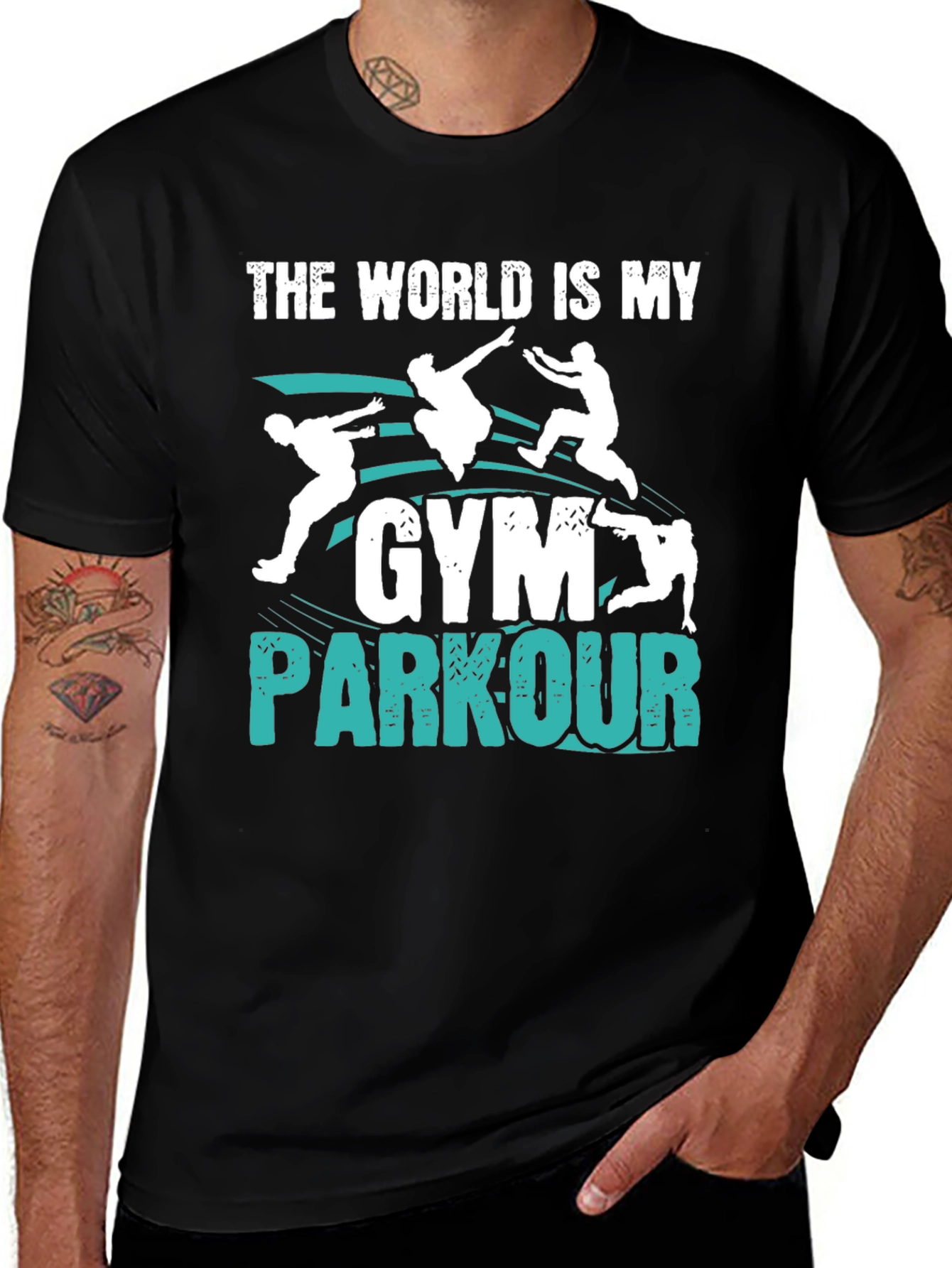 Parkour Gym Graphic Tee - The World Is My Gym Black T-Shirt
