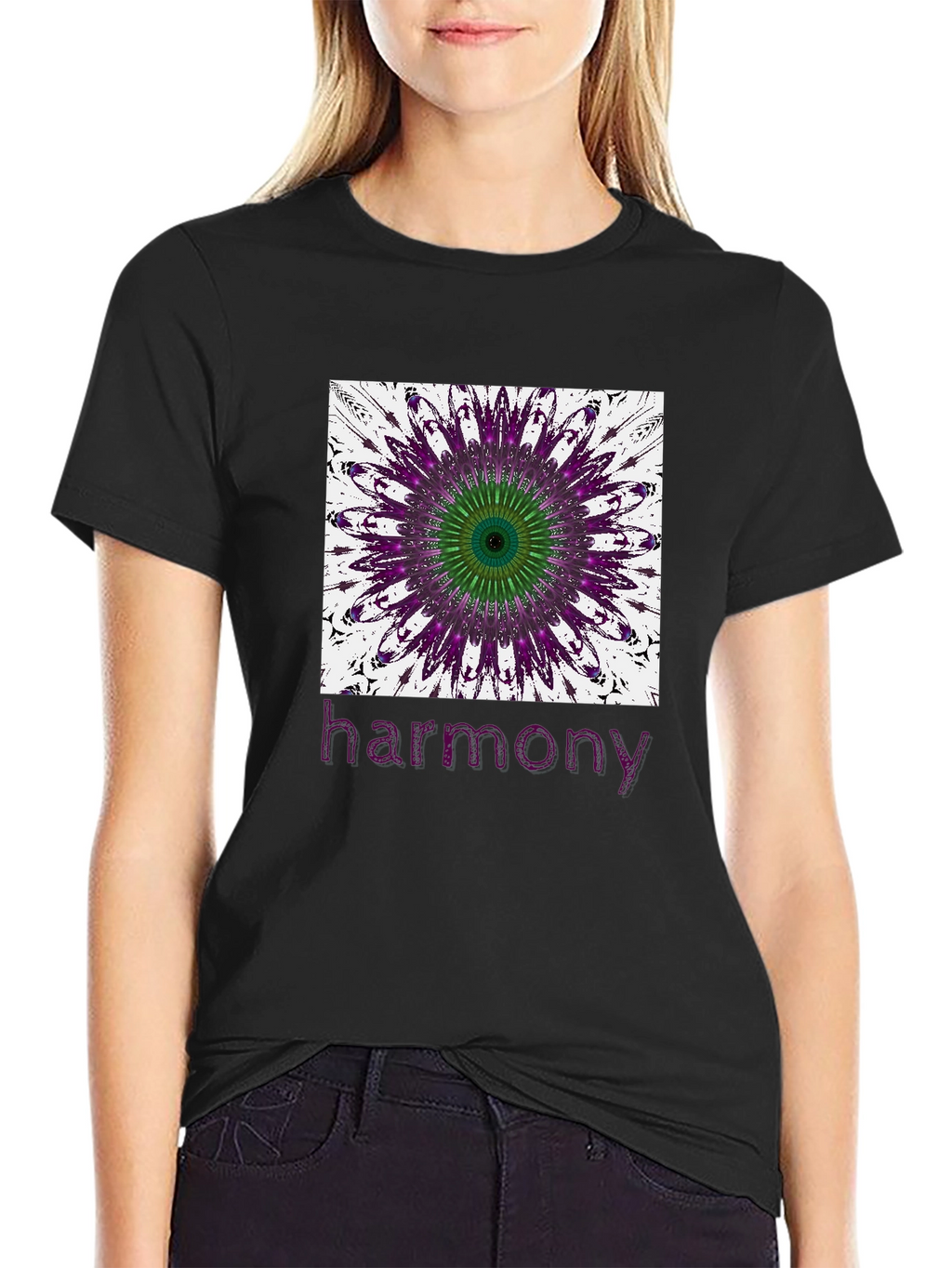 Harmony Mandala Graphic Tee - Stylish Black T-Shirt