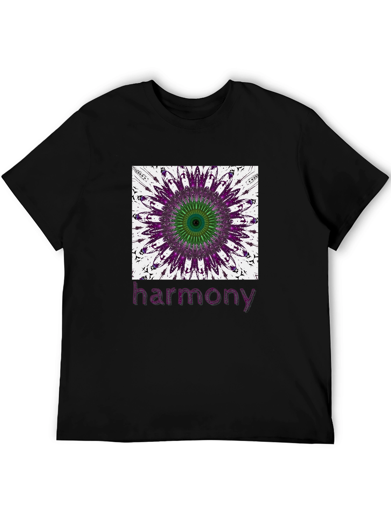 Harmony Mandala Graphic Tee - Stylish Black T-Shirt