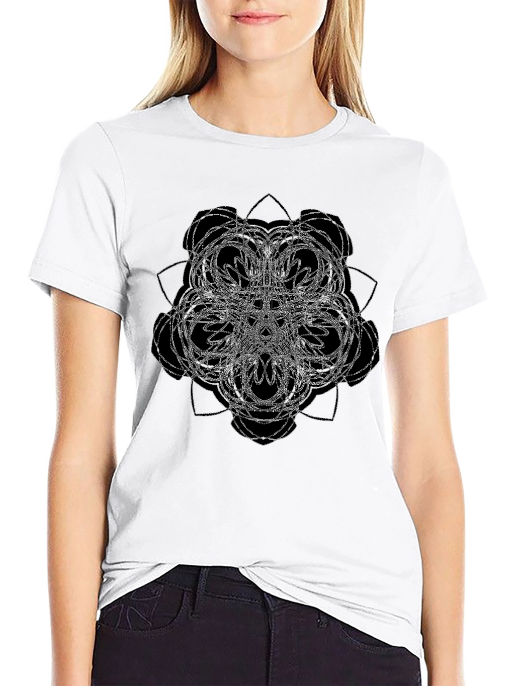 Abstract Graphic Black T-Shirt