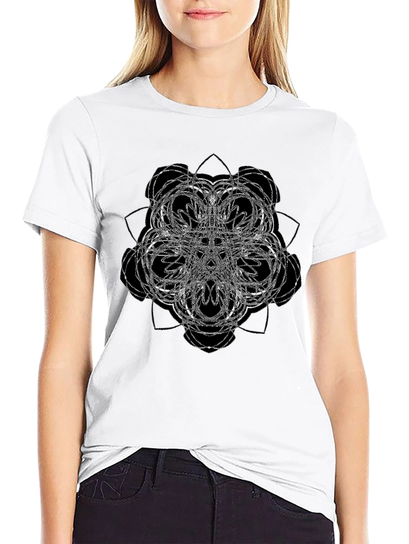 Abstract Graphic Black T-Shirt